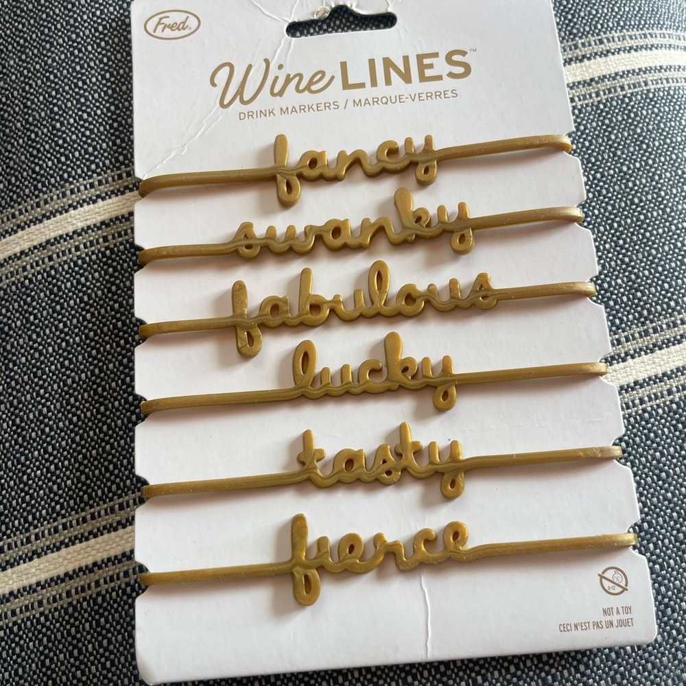 Fred Gold Wine Lines Drink Markers
